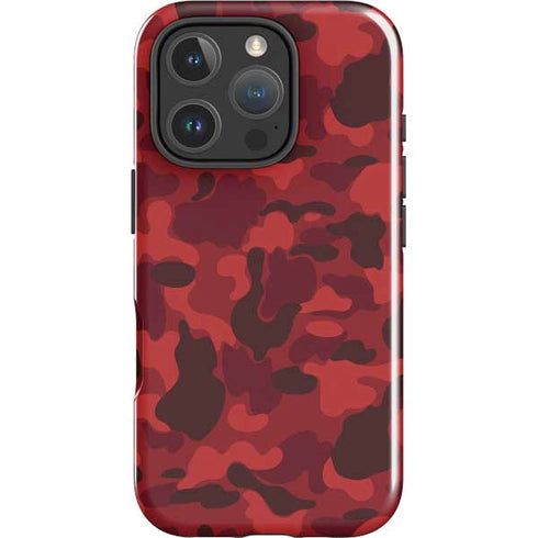Red Street Camo iPhone 16 Pro Max Impact Case